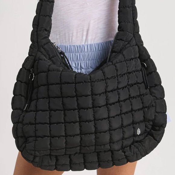 FP Movement by Free People Handbags - Free People FP Movement Quilted Carryall - Black
